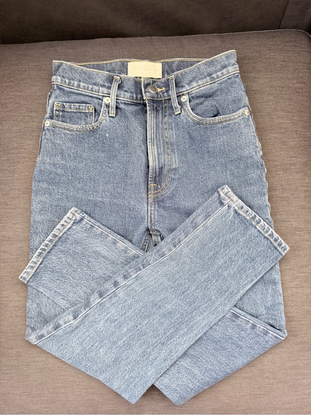 Everlane Light Blue Cropped Straight Jeans
